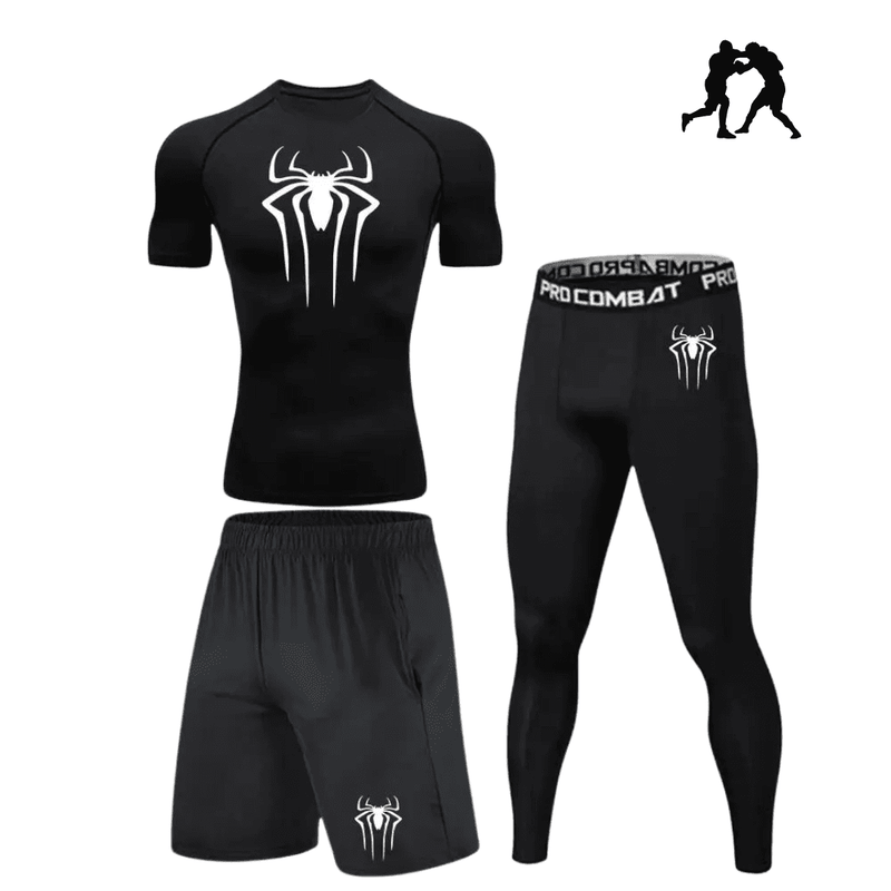 Conjunto de Compressão Konawi™ - Edição Homem Aranha Cor Preto