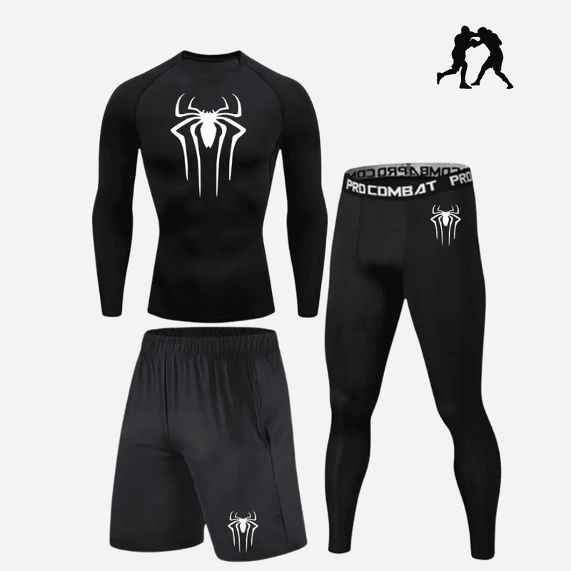 Conjunto de Compressão Konawi™ - Edição Homem Aranha Cor Preto