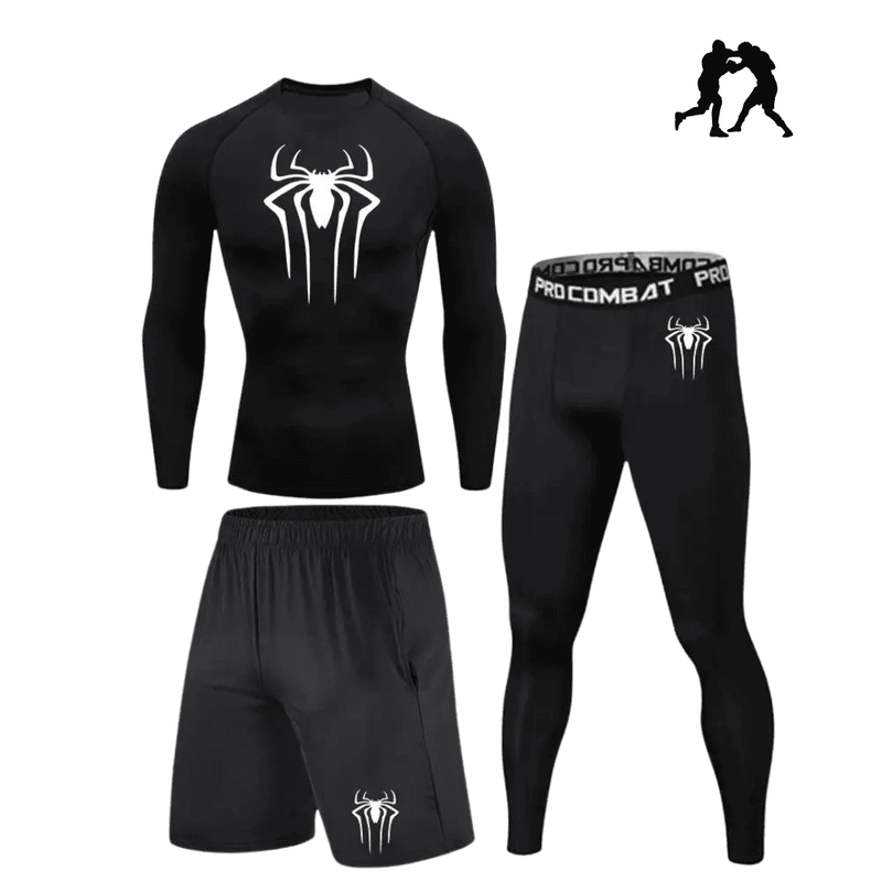 Conjunto de Compressão Konawi™ - Edição Homem Aranha Cor Preto