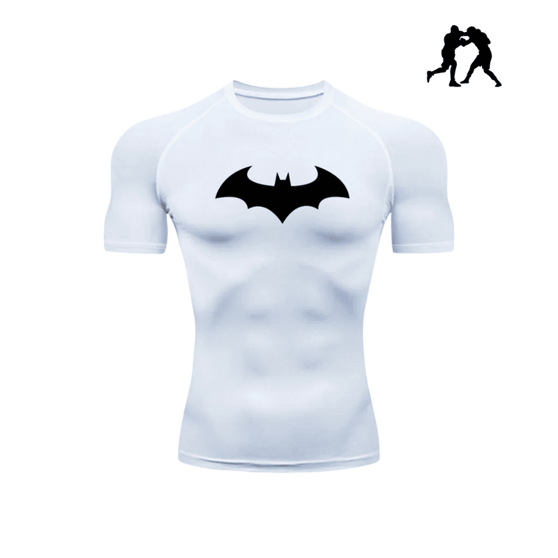 Camiseta Konawi™ T-shirt Manga Curta - Edição Batman Branco e Preto