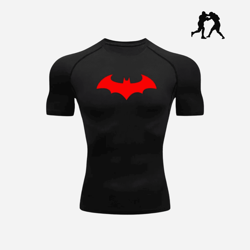 Camiseta Konawi™ T-shirt Manga Curta - Edição Batman Preto e Vermelho